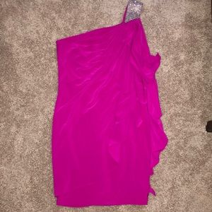 Cache one shoulder cocktail dress